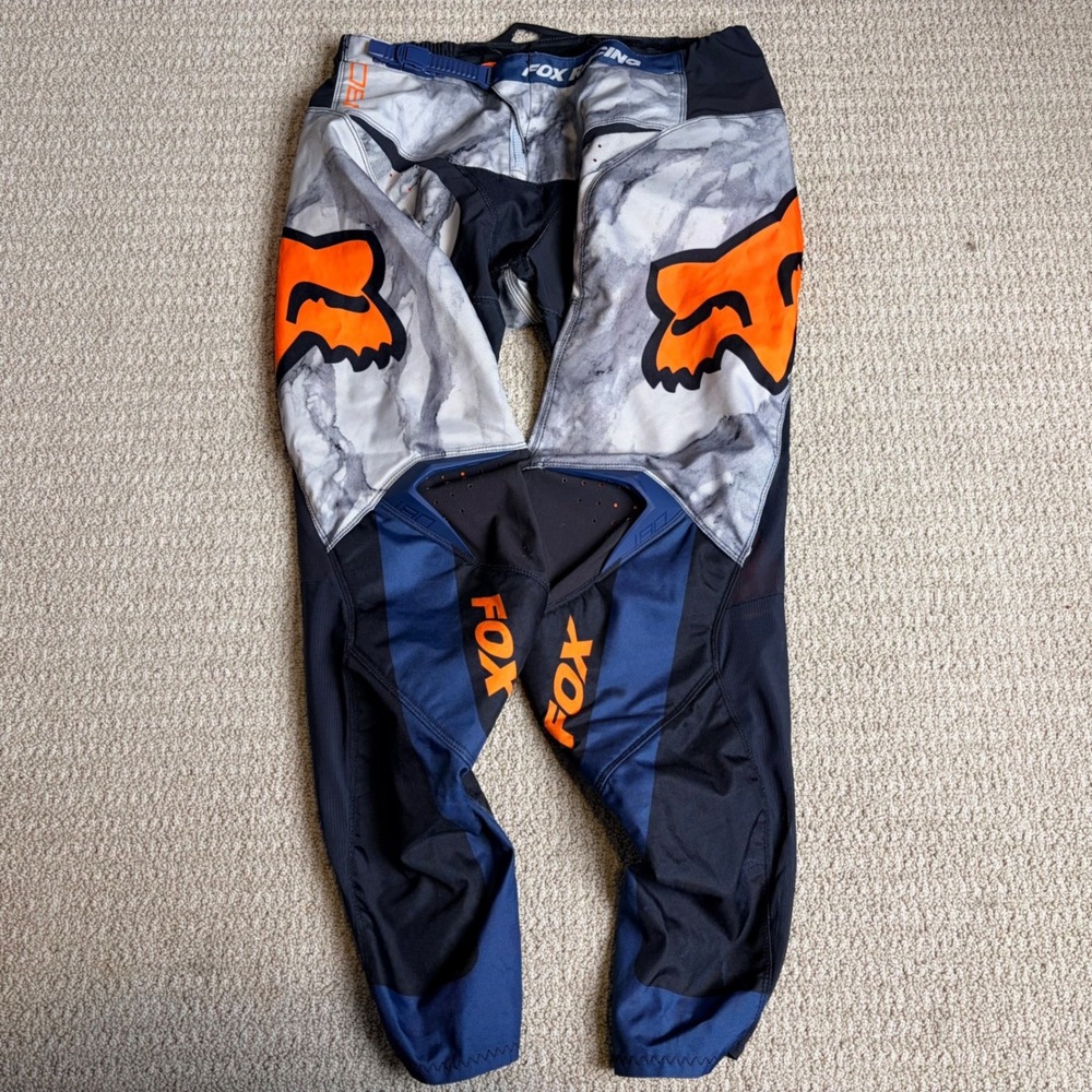 Fox Racing 180 Motocross Pants Blue Orange Marble Print 28825 Mens 36